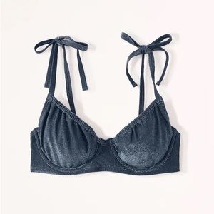 abercrombie shimmer tie strap underwire bikini top